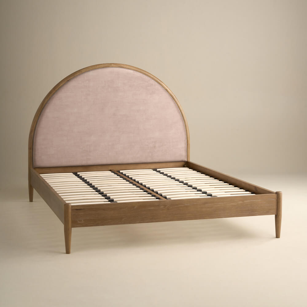 Adina Half Moon Bed, Weathered Oak / Natural, Super King